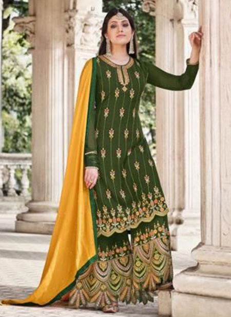 Green Colour ZUBEDA SRIYA Heavy Wedding Wear Heavy Georgette Embroidered Salwar Suit Collection 1001 Catalog